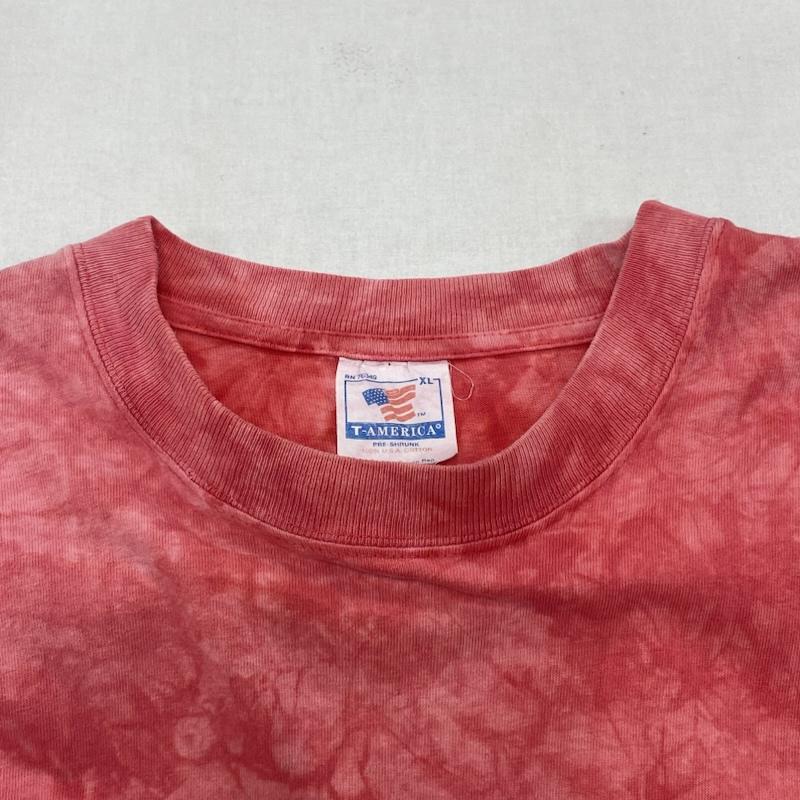 ヴィンテージ VINTAGE Tシャツ 半袖 KEY WEST FLORIDA タイダイ ラスタカラー シングルステッチ 半袖 プリント Tシャツ XL ロゴ、文字 X プリント X 総柄 赤 / レッド / red メンズ USED 古着 中古 50140836