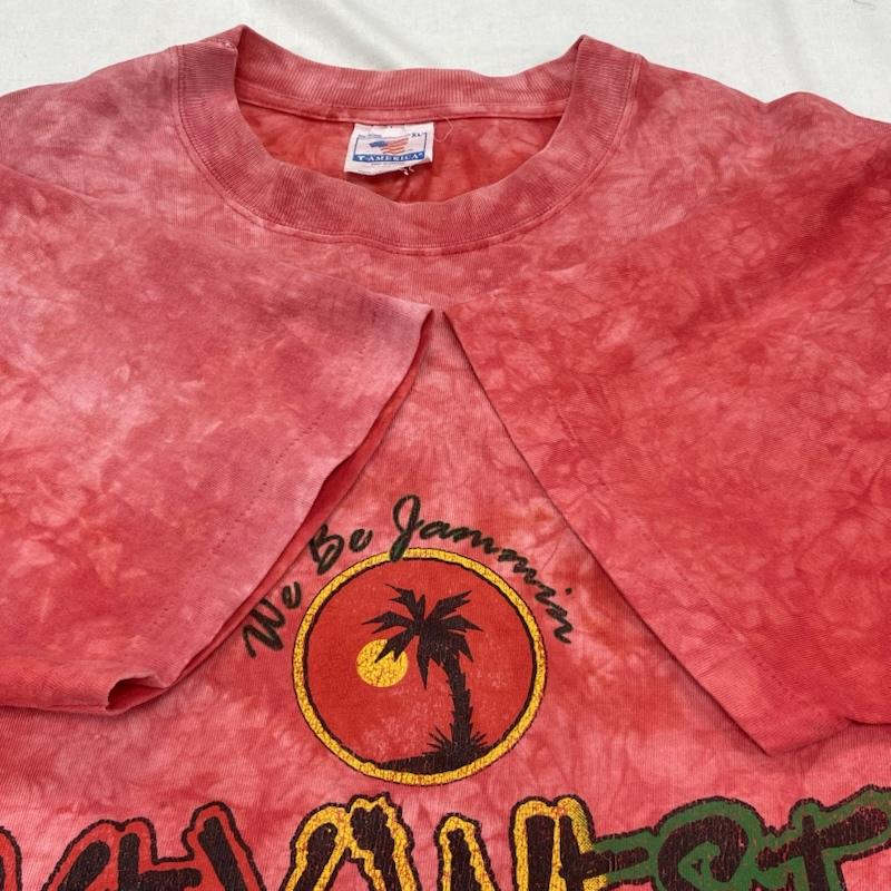 ヴィンテージ VINTAGE Tシャツ 半袖 KEY WEST FLORIDA タイダイ ラスタカラー シングルステッチ 半袖 プリント Tシャツ XL ロゴ、文字 X プリント X 総柄 赤 / レッド / red メンズ USED 古着 中古 50140836