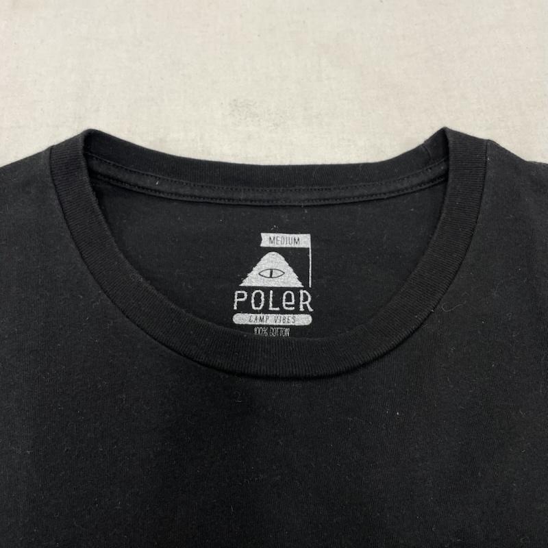 ポーラー POLeR Tシャツ 半袖 PSYCHEDELIC TEE サイクロプス ロゴ フロント プリント アウトドア 半袖 Tシャツ M ロゴ、文字 X プリント 黒 / ブラック / black メンズ USED 古着 中古 50140843