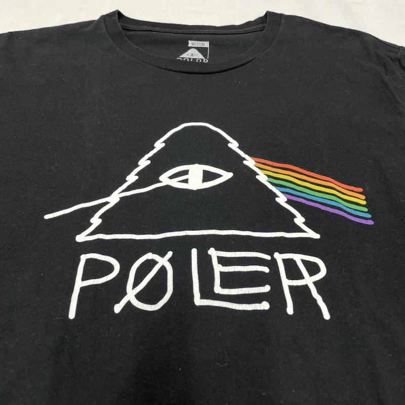 ポーラー POLeR Tシャツ 半袖 PSYCHEDELIC TEE サイクロプス ロゴ フロント プリント アウトドア 半袖 Tシャツ M ロゴ、文字 X プリント 黒 / ブラック / black メンズ USED 古着 中古 50140843