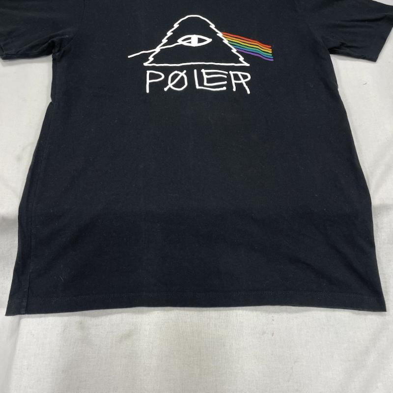 ポーラー POLeR Tシャツ 半袖 PSYCHEDELIC TEE サイクロプス ロゴ フロント プリント アウトドア 半袖 Tシャツ M ロゴ、文字 X プリント 黒 / ブラック / black メンズ USED 古着 中古 50140843