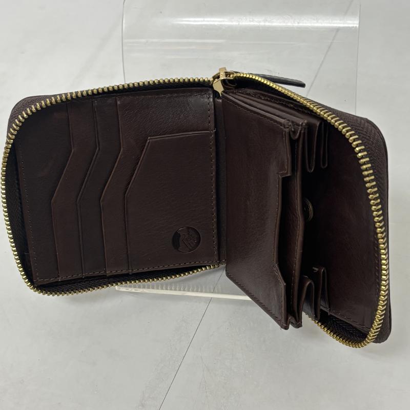 レザー レザー 財布 コンパクト財布 財布 カード ブッテーロ スムースレザー - 茶 / ブラウン / brown メンズ USED 古着 中古 50140872