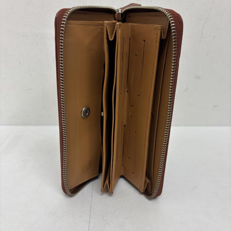 レザー レザー 財布 長財布 長財布 カード ブッテーロ スムースレザー ライトブラウン - メンズ USED 古着 中古 50140873