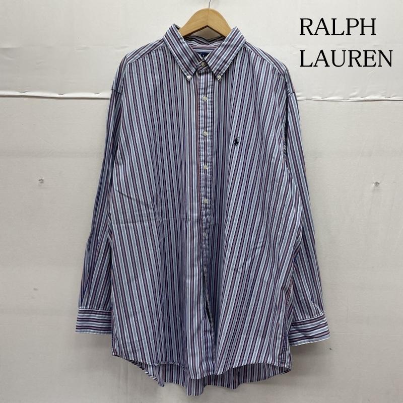 ラルフローレン RALPHLAUREN シャツ、ブラウス 長袖 90s YARMOUTH 長袖 マルチストライプ ボタンダウン シャツ ブラウス サイズ18 34/35 - ストライプ X ロゴ、文字 X 刺繍 X ワンポイント マルチカラー / マルチカラー / multicolor メンズ USED 古着 中古 50140904