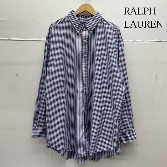 ラルフローレン RALPHLAUREN シャツ、ブラウス 長袖 90s YARMOUTH 長袖 マルチストライプ ボタンダウン シャツ ブラウス サイズ18 34/35 - ストライプ X ロゴ、文字 X 刺繍 X ワンポイント マルチカラー / マルチカラー / multicolor メンズ USED 古着 中古 50140904