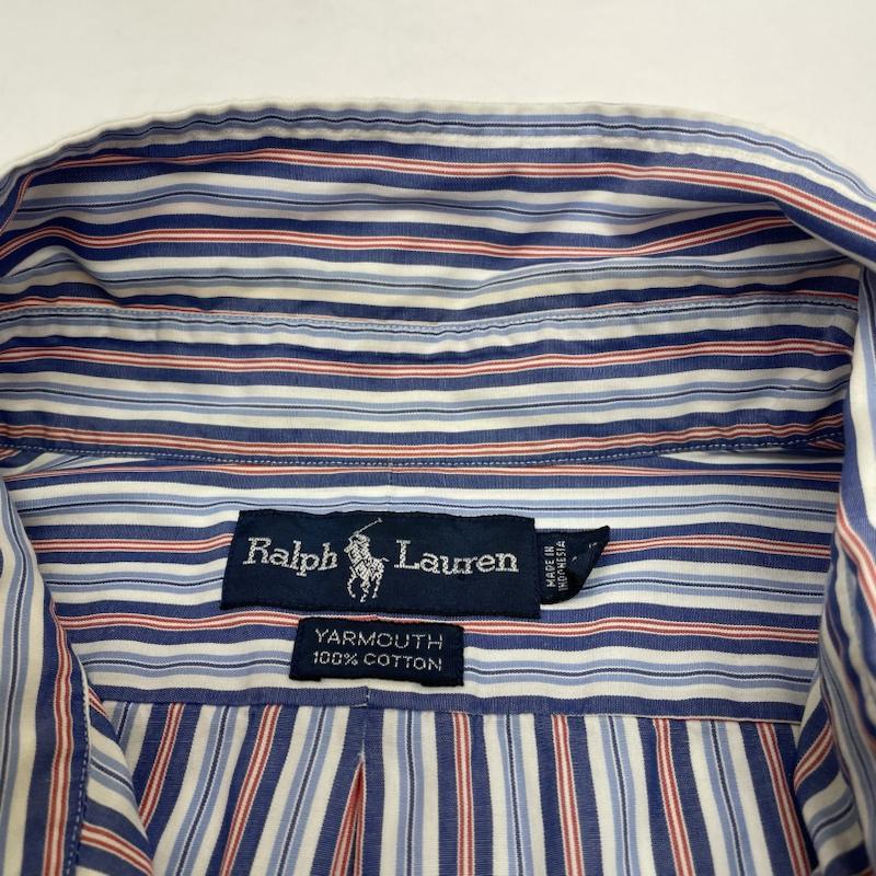 ラルフローレン RALPHLAUREN シャツ、ブラウス 長袖 90s YARMOUTH 長袖 マルチストライプ ボタンダウン シャツ ブラウス サイズ18 34/35 - ストライプ X ロゴ、文字 X 刺繍 X ワンポイント マルチカラー / マルチカラー / multicolor メンズ USED 古着 中古 50140904