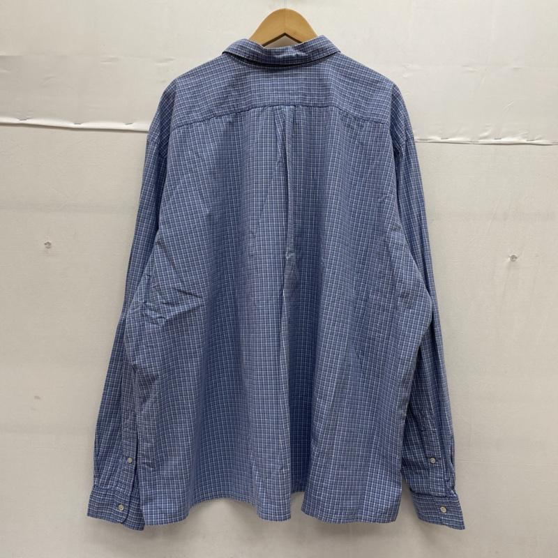 ラルフローレン RALPHLAUREN シャツ、ブラウス 長袖 CLASSIC FIT 長袖 ボタンダウン シャツ チェック柄 ポニーロゴ 刺繍 サイズ4XLT TALL 大きめ - チェック X ロゴ、文字 X 刺繍 X ワンポイント 水色 / ライトブルー / メンズ USED 古着 中古 50140906