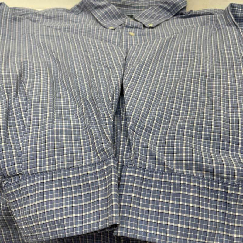 ラルフローレン RALPHLAUREN シャツ、ブラウス 長袖 CLASSIC FIT 長袖 ボタンダウン シャツ チェック柄 ポニーロゴ 刺繍 サイズ4XLT TALL 大きめ - チェック X ロゴ、文字 X 刺繍 X ワンポイント 水色 / ライトブルー / メンズ USED 古着 中古 50140906