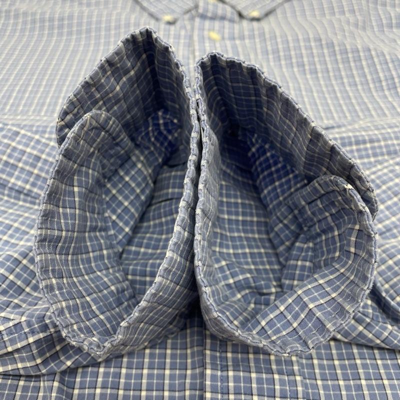 ラルフローレン RALPHLAUREN シャツ、ブラウス 長袖 CLASSIC FIT 長袖 ボタンダウン シャツ チェック柄 ポニーロゴ 刺繍 サイズ4XLT TALL 大きめ - チェック X ロゴ、文字 X 刺繍 X ワンポイント 水色 / ライトブルー / メンズ USED 古着 中古 50140906