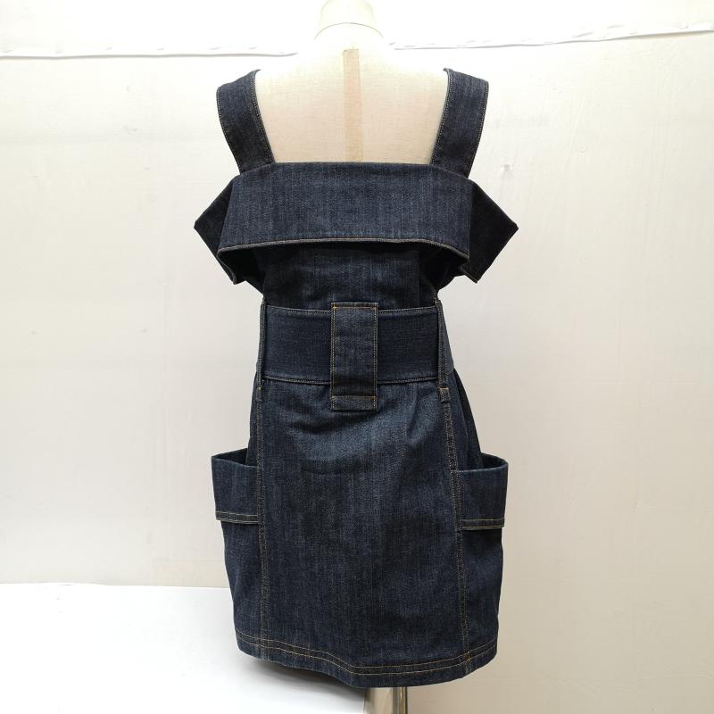 ルイヴィトン LOUIS VUITTON ワンピース ミニスカート 23SS デニム ワンピース チュニック 太ベルト モノグラム RW231B CKJ FORO67 36 インディゴ / インディゴ / Indigo レディース USED 古着 中古 50140927