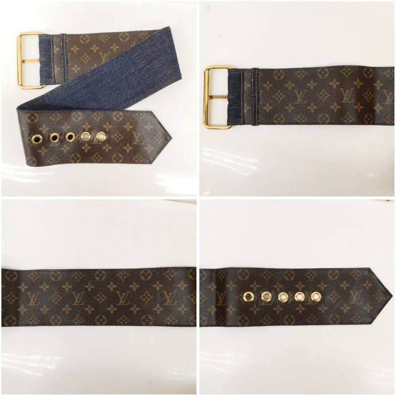 ルイヴィトン LOUIS VUITTON ワンピース ミニスカート 23SS デニム ワンピース チュニック 太ベルト モノグラム RW231B CKJ FORO67 36 インディゴ / インディゴ / Indigo レディース USED 古着 中古 50140927
