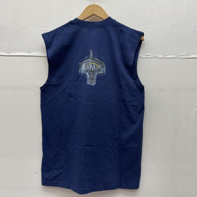 ナイキ NIKE タンクトップ タンクトップ ノースリーブ ビンテージ タンクトップ 90s バスケットボール 両面 ロゴ プリント クルーネック S ロゴ、文字 X プリント 紺 / ネイビー / navy メンズ USED 古着 中古 50140945