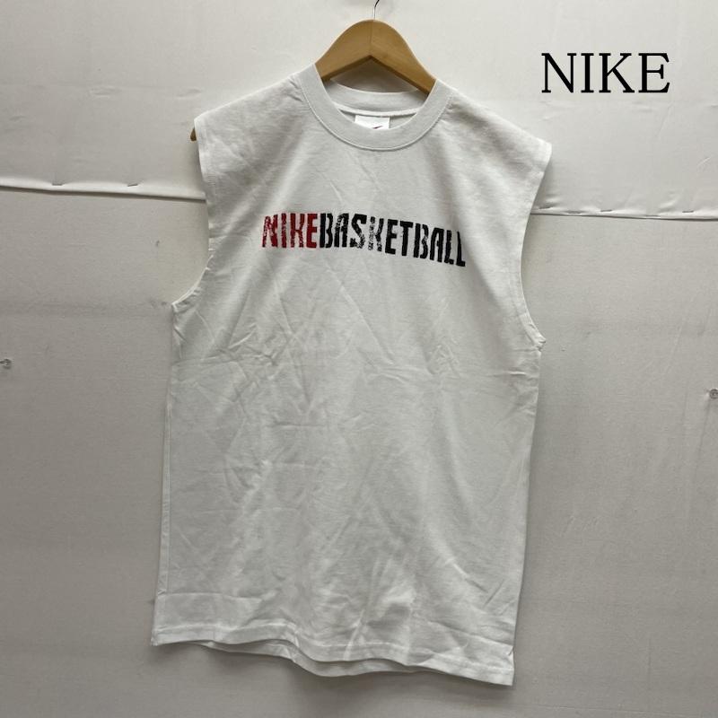 ナイキ NIKE タンクトップ タンクトップ ノースリーブ ビンテージ タンクトップ 90s バスケットボール 両面 ロゴ プリント クルーネック S ロゴ、文字 X  X プリント 白 / ホワイト / white メンズ USED 古着 中古 50140946