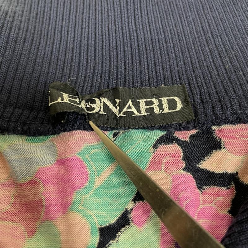 レオナール LEONARD ジャケット、上着 ジャンパー、ブルゾン 七分丈 ジャケット カットソー ハイネック ハーフジップ 花柄 総柄 ロゴ プリント 花柄 X 総柄 X ロゴ、文字 X プリント マルチカラー / マルチカラー / multicolor X 紺 / ネイビー / navy レディース USED 古着 中古 50140949