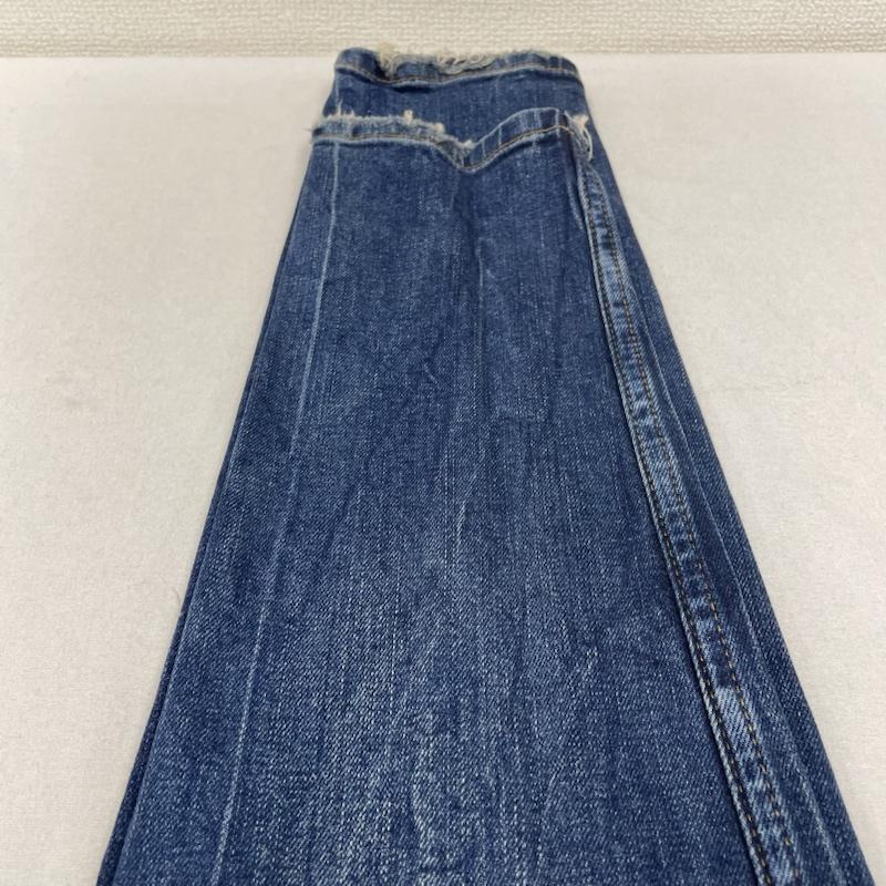 ザラ ZARA パンツ デニム、ジーンズ リペア加工 ボタンフライ スキニー テーパード ジーンズ デニム ダメージ加工 32インチ 無地 インディゴ / インディゴ / Indigo メンズ USED 古着 中古 50140955
