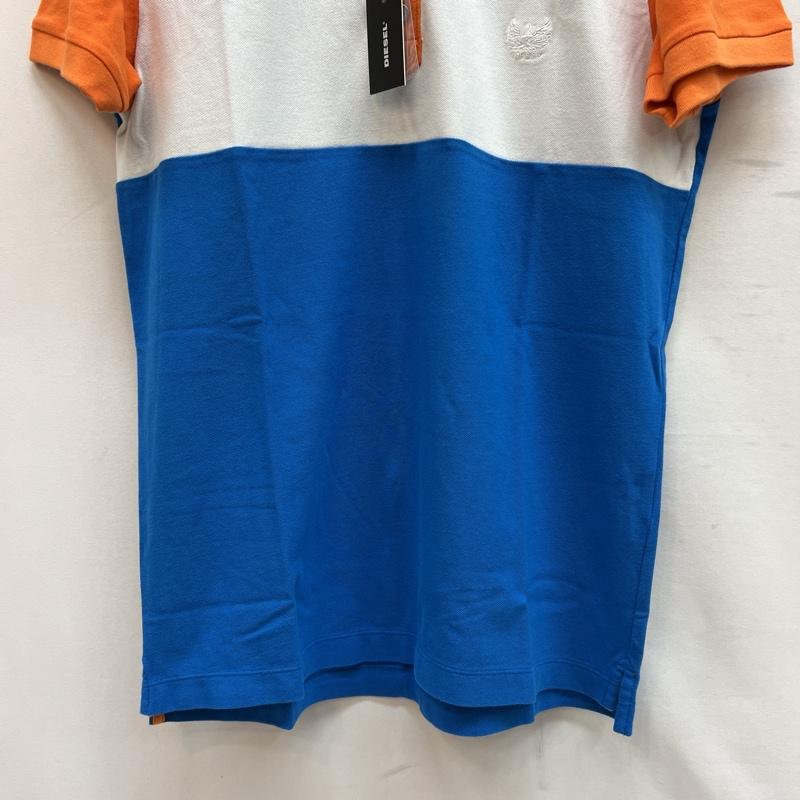 ディーゼル DIESEL ポロシャツ 半袖 ワンポイントロゴ 半袖 ポロシャツ L 橙 / オレンジ / orange X 白 / ホワイト / white X 青 / ブルー / blue メンズ USED 古着 中古 50140962