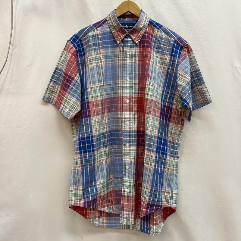 ラルフローレン RALPHLAUREN シャツ、ブラウス 半袖 ポニー刺繡 チェック ボタンダウン シャツ M メンズ USED 古着 中古 50140964