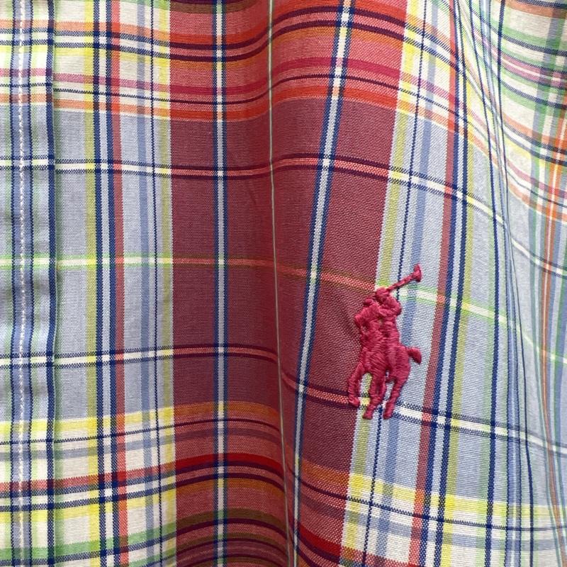 ラルフローレン RALPHLAUREN シャツ、ブラウス 半袖 ポニー刺繡 チェック ボタンダウン シャツ M メンズ USED 古着 中古 50140964