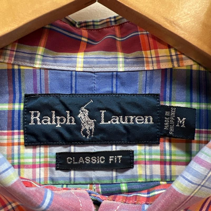 ラルフローレン RALPHLAUREN シャツ、ブラウス 半袖 ポニー刺繡 チェック ボタンダウン シャツ M メンズ USED 古着 中古 50140964
