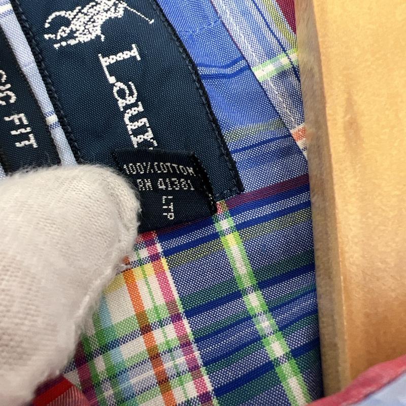 ラルフローレン RALPHLAUREN シャツ、ブラウス 半袖 ポニー刺繡 チェック ボタンダウン シャツ M メンズ USED 古着 中古 50140964
