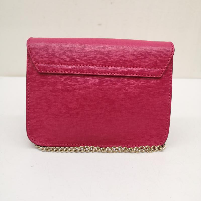 フルラ FURLA ショルダーバッグ ショルダーバッグ メトロポリス チェーン ショルダー レザー バッグ 桃 / ピンク / pink X 金 / ゴールド / gold color レディース USED 古着 中古 50141004