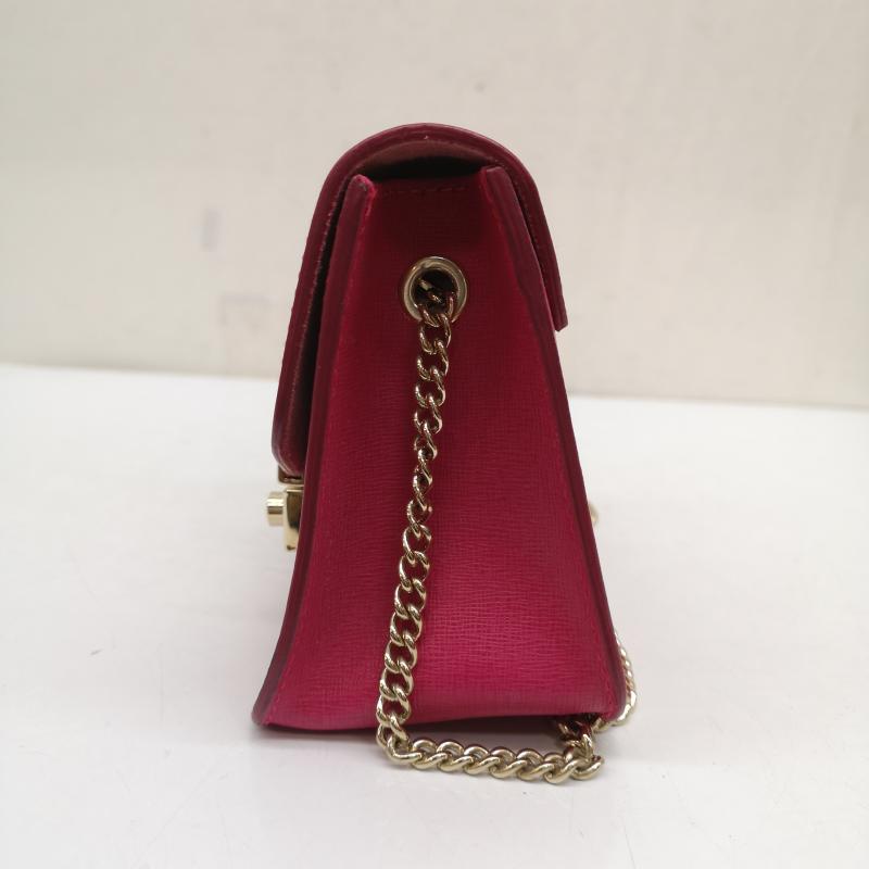 フルラ FURLA ショルダーバッグ ショルダーバッグ メトロポリス チェーン ショルダー レザー バッグ 桃 / ピンク / pink X 金 / ゴールド / gold color レディース USED 古着 中古 50141004
