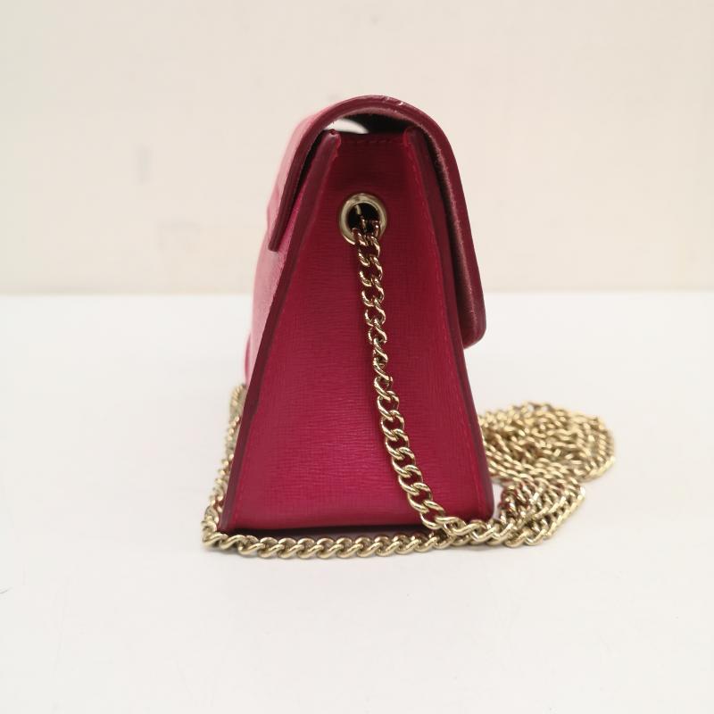 フルラ FURLA ショルダーバッグ ショルダーバッグ メトロポリス チェーン ショルダー レザー バッグ 桃 / ピンク / pink X 金 / ゴールド / gold color レディース USED 古着 中古 50141004