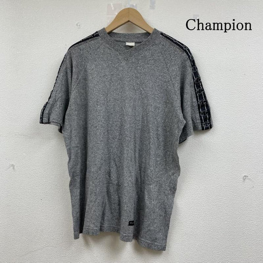 チャンピオン Champion カットソー 半袖 80s 90s ラグラン 半袖 リンガーTシャツ ロゴ 刺繍 袖ロゴテープ プリント Vネック シャツ カットソー L ロゴ、文字 X 刺繍 X プリント 灰 / グレー / gray メンズ USED 古着 中古 50141008