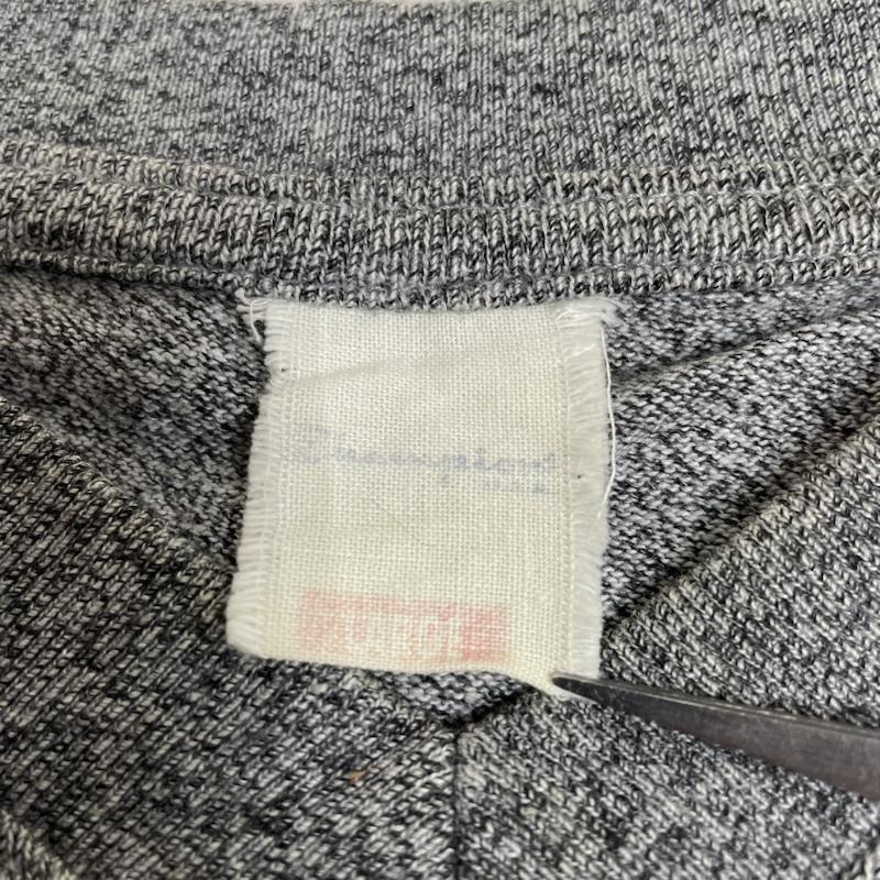 チャンピオン Champion カットソー 半袖 80s 90s ラグラン 半袖 リンガーTシャツ ロゴ 刺繍 袖ロゴテープ プリント Vネック シャツ カットソー L ロゴ、文字 X 刺繍 X プリント 灰 / グレー / gray メンズ USED 古着 中古 50141008
