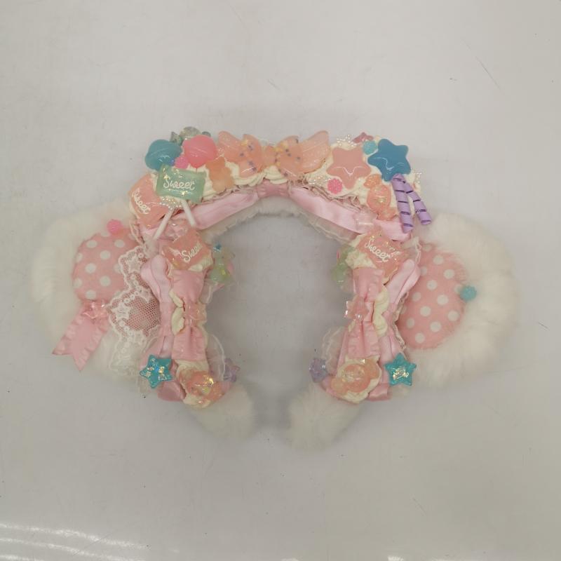 古着 USED ファッション小物 ファッション小物 くま耳 カチューシャ デコラ ハンドメイド パステル ホイップデコ ゆめかわ ファンシー ロリ－タ キャンディ 白 / ホワイト / white レディース USED 古着 中古 50141030