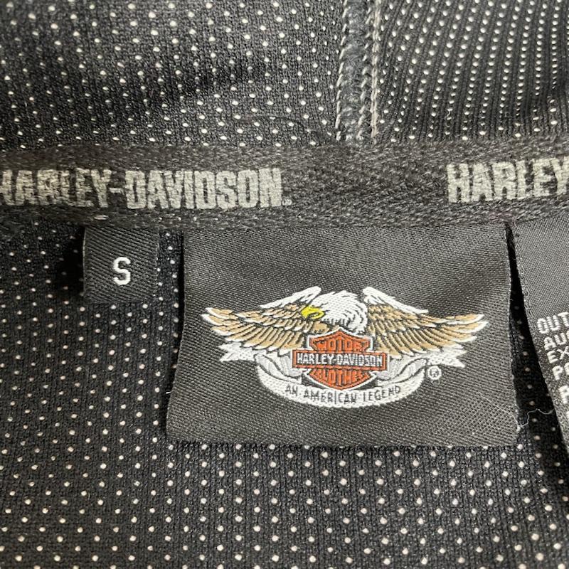 ハーレーダビッドソン Harley-Davidson パーカー 長袖 パーカー ジャケット フルジップ ロゴ 刺繍 フィット 伸縮 フーディー フリース ブルゾン 長袖 バイカー バイク S ロゴ、文字 X 刺繍 黒 / ブラック / black X 灰 / グレー / gray メンズ USED 古着 中古 50141081