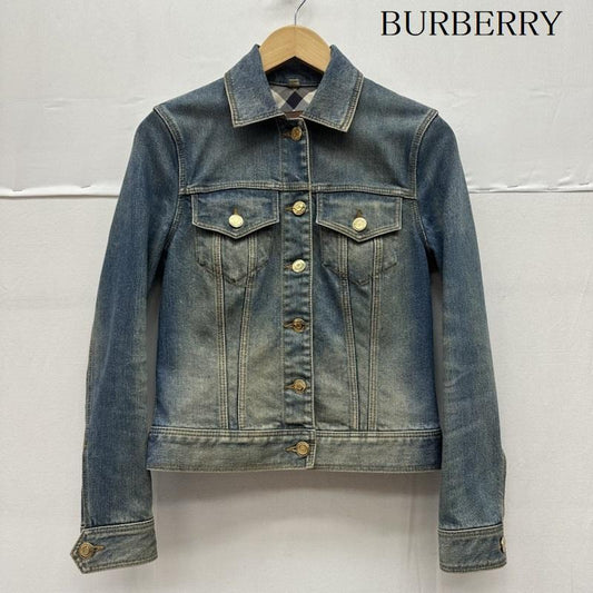 バーバリー BURBERRY ジャケット、上着 ジャンパー、ブルゾン 金ボタン ウォッシュ デニム ジャケットノバチェック 4037723 34 インディゴ / インディゴ / Indigo レディース USED 古着 中古 50141102