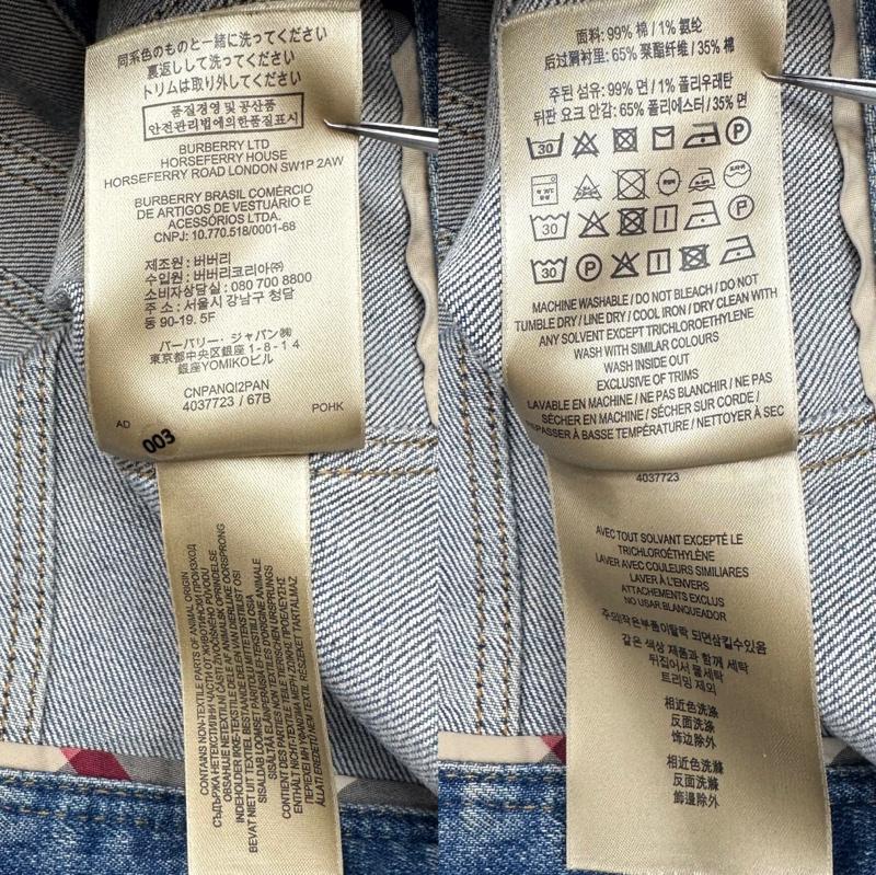 バーバリー BURBERRY ジャケット、上着 ジャンパー、ブルゾン 金ボタン ウォッシュ デニム ジャケットノバチェック 4037723 34 インディゴ / インディゴ / Indigo レディース USED 古着 中古 50141102