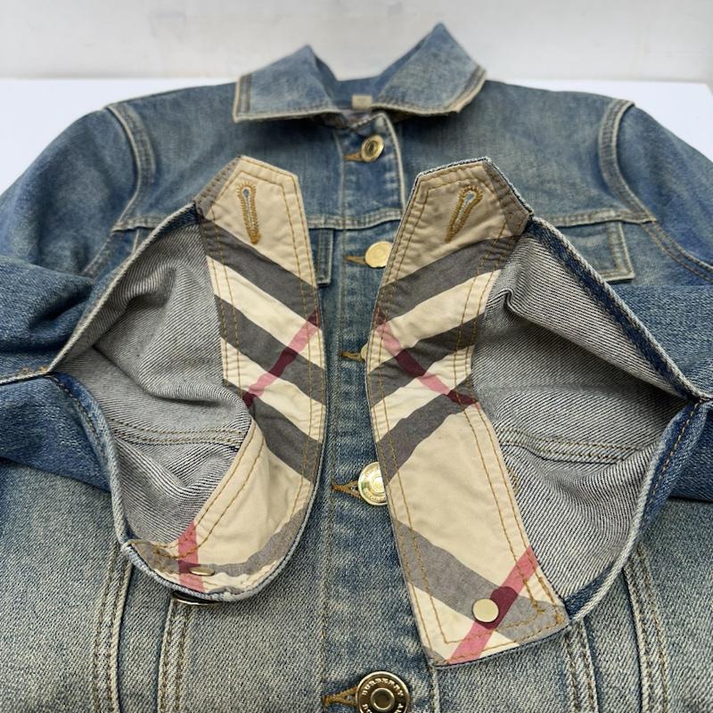 バーバリー BURBERRY ジャケット、上着 ジャンパー、ブルゾン 金ボタン ウォッシュ デニム ジャケットノバチェック 4037723 34 インディゴ / インディゴ / Indigo レディース USED 古着 中古 50141102