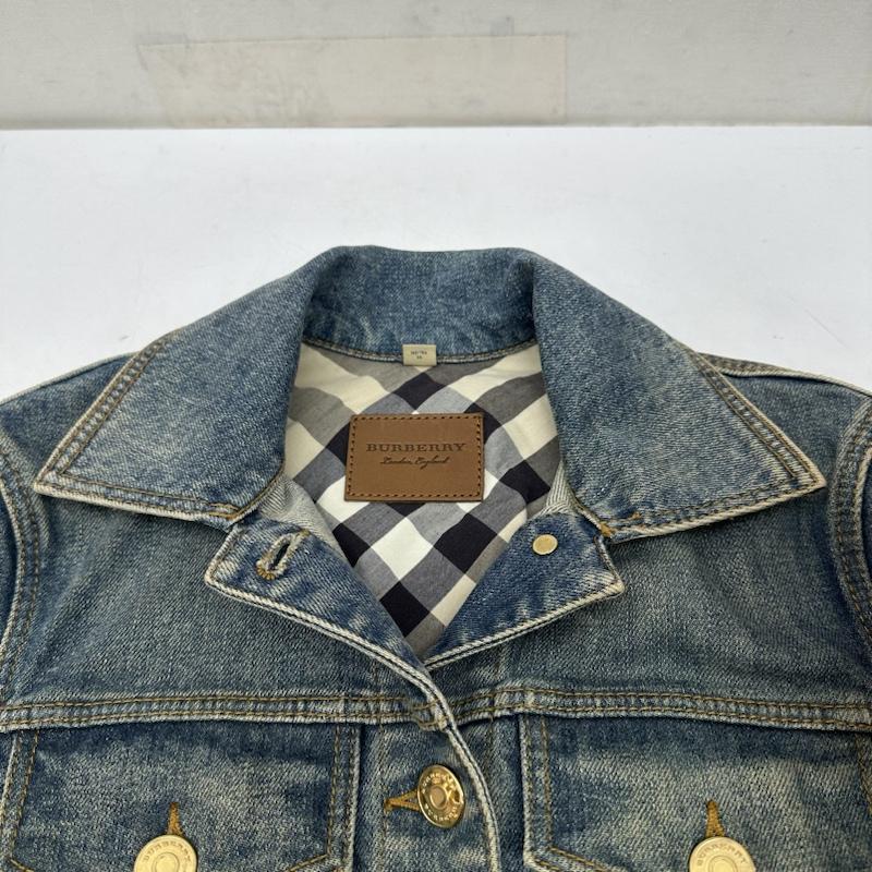 バーバリー BURBERRY ジャケット、上着 ジャンパー、ブルゾン 金ボタン ウォッシュ デニム ジャケットノバチェック 4037723 34 インディゴ / インディゴ / Indigo レディース USED 古着 中古 50141102