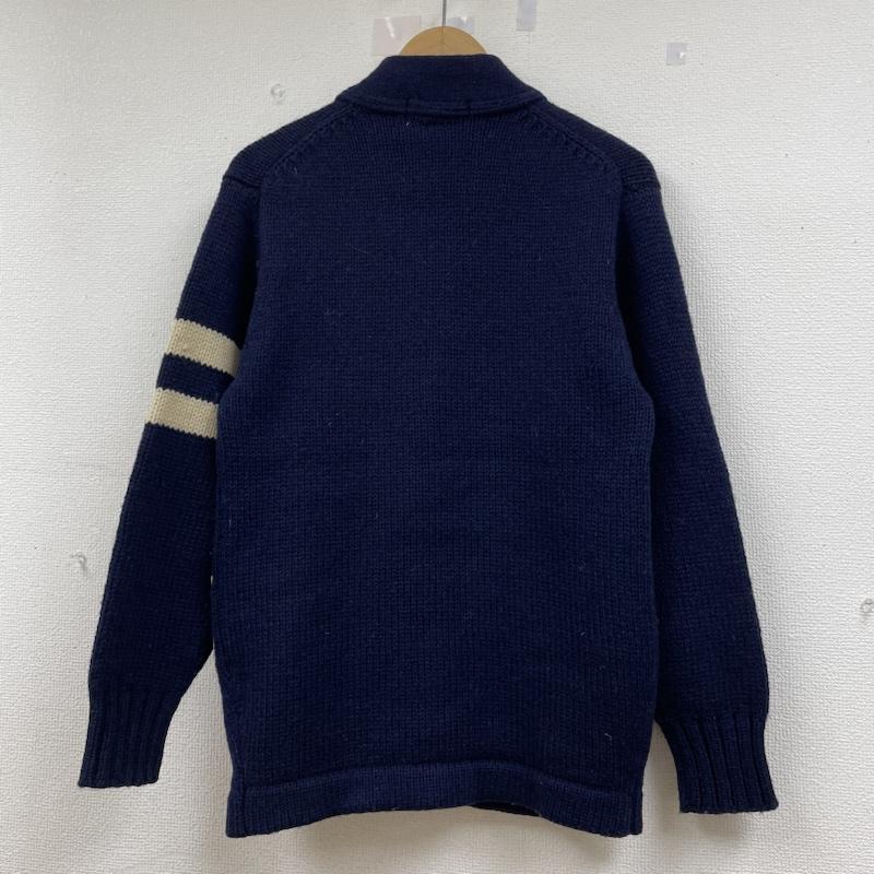 マックレガー McGREGOR カーディガン 長袖 70s ヴィンテージ 長袖 レタード セーター カーディガン ロゴパッチ 刺繍 ワッペン ボタン M ロゴ、文字 X 刺繍 紺 / ネイビー / navy メンズ USED 古着 中古 50141111