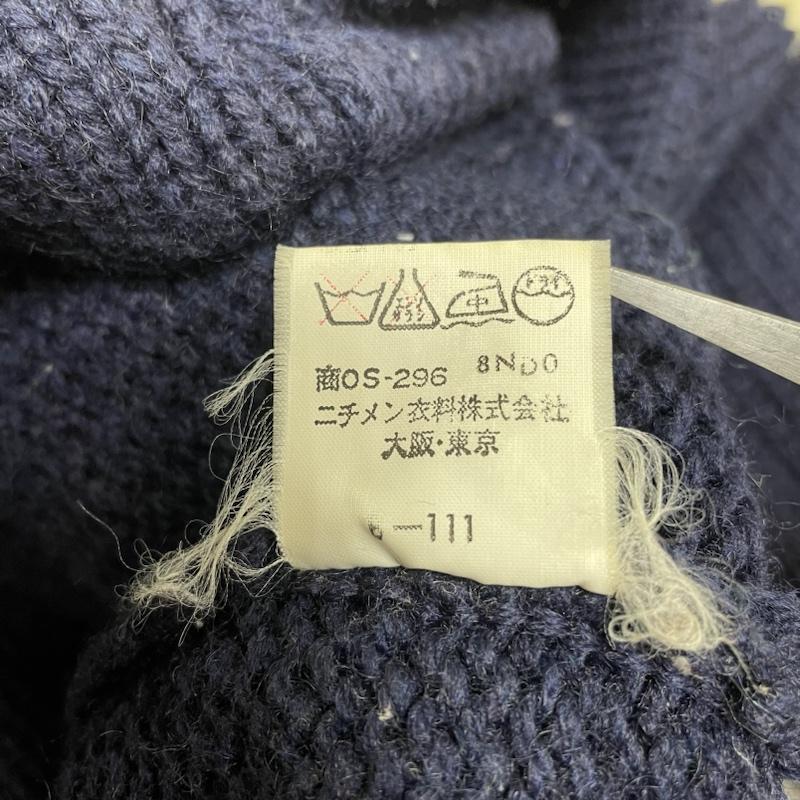 マックレガー McGREGOR カーディガン 長袖 70s ヴィンテージ 長袖 レタード セーター カーディガン ロゴパッチ 刺繍 ワッペン ボタン M ロゴ、文字 X 刺繍 紺 / ネイビー / navy メンズ USED 古着 中古 50141111