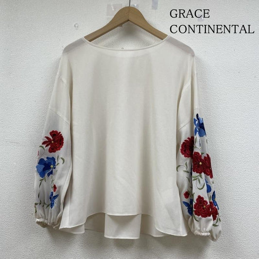 グレースコンチネンタル GRACE CONTINENTAL カットソー 長袖 マルチフラワー バルーンスリーブトップ 刺繍 ブラウス カットソー 長袖 1734 1126-0 36 花柄 X 刺繍 オフホワイト / オフホワイト / X マルチカラー / マルチカラー / multicolor レディース USED 古着 中古 50141117