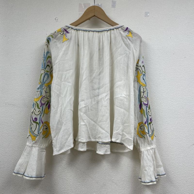 グレースコンチネンタル GRACE CONTINENTAL カットソー 長袖 マルチ カットワーク カフタントップ スリーブ刺繍 長袖 ブラウス フリル袖 胸元リボン 36 刺繍 X  アイボリー / アイボリー / X マルチカラー / マルチカラー / multicolor レディース USED 古着 中古 50141125