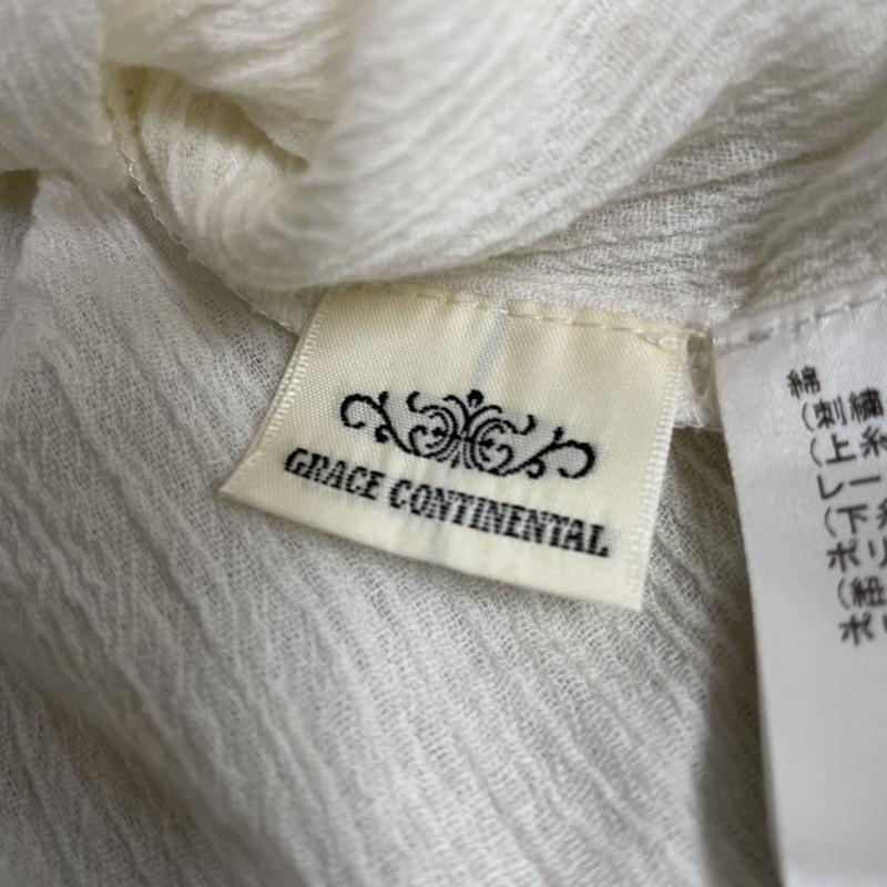 グレースコンチネンタル GRACE CONTINENTAL カットソー 長袖 マルチ カットワーク カフタントップ スリーブ刺繍 長袖 ブラウス フリル袖 胸元リボン 36 刺繍 X  アイボリー / アイボリー / X マルチカラー / マルチカラー / multicolor レディース USED 古着 中古 50141125