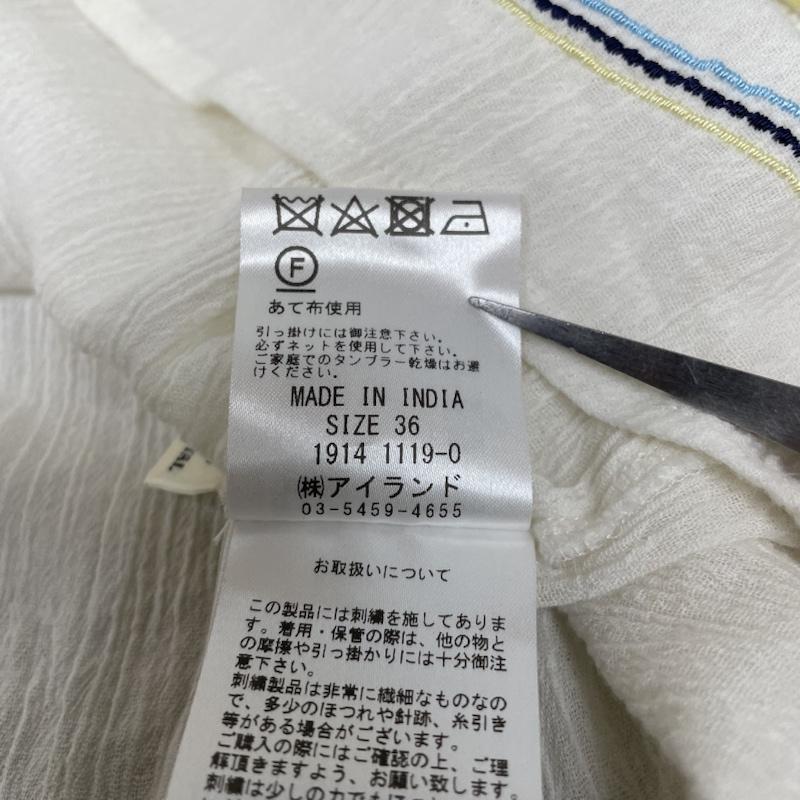 グレースコンチネンタル GRACE CONTINENTAL カットソー 長袖 マルチ カットワーク カフタントップ スリーブ刺繍 長袖 ブラウス フリル袖 胸元リボン 36 刺繍 X  アイボリー / アイボリー / X マルチカラー / マルチカラー / multicolor レディース USED 古着 中古 50141125