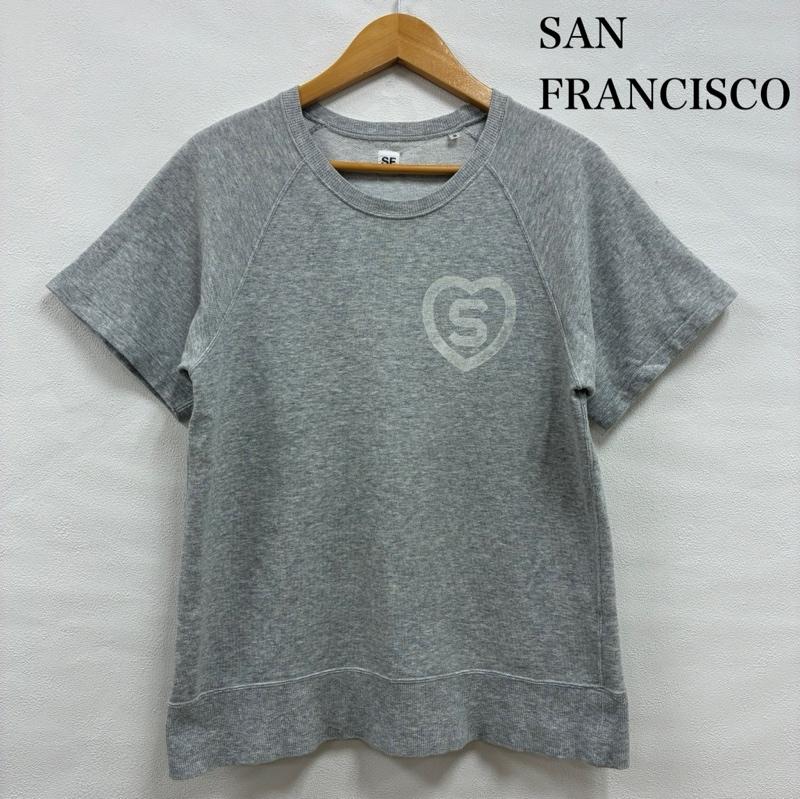 サンフランシスコ SAN FRANCISCO Tシャツ 半袖 プルオーバー クルーネック 半袖 スウェット トレーナー ハート Sロゴ S ワンポイント X ロゴ、文字 灰 / グレー / gray メンズ USED 古着 中古 50141156