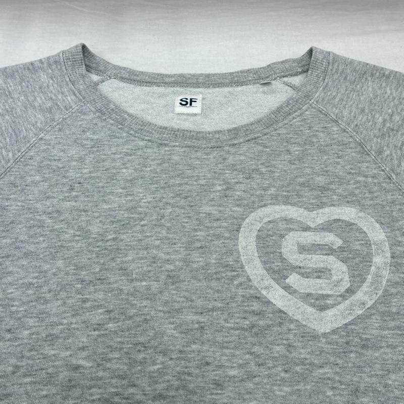 サンフランシスコ SAN FRANCISCO Tシャツ 半袖 プルオーバー クルーネック 半袖 スウェット トレーナー ハート Sロゴ S ワンポイント X ロゴ、文字 灰 / グレー / gray メンズ USED 古着 中古 50141156