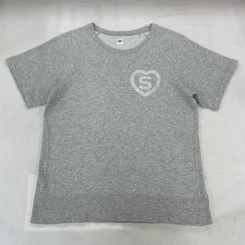 サンフランシスコ SAN FRANCISCO Tシャツ 半袖 プルオーバー クルーネック 半袖 スウェット トレーナー ハート Sロゴ S ワンポイント X ロゴ、文字 灰 / グレー / gray メンズ USED 古着 中古 50141156