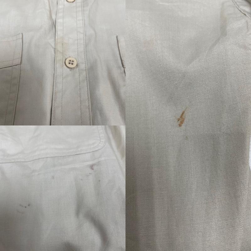 シアーズ SEARS シャツ、ブラウス 長袖 80s ヴィンテージ 長袖 シャツ ブラウス Shirt ロングスリーブ 胸ポケット ボタン タグ付き 無地 M 無地 ベージュ / ベージュ / beige メンズ USED 古着 中古 50141214