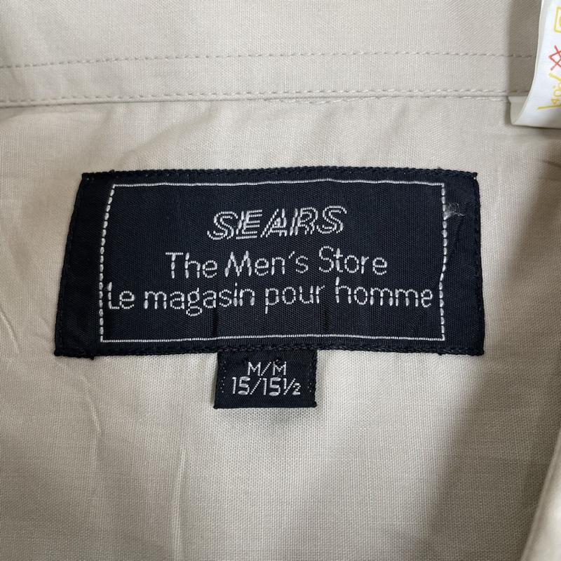シアーズ SEARS シャツ、ブラウス 長袖 80s ヴィンテージ 長袖 シャツ ブラウス Shirt ロングスリーブ 胸ポケット ボタン タグ付き 無地 M 無地 ベージュ / ベージュ / beige メンズ USED 古着 中古 50141214
