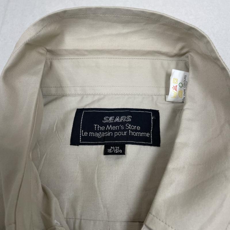 シアーズ SEARS シャツ、ブラウス 長袖 80s ヴィンテージ 長袖 シャツ ブラウス Shirt ロングスリーブ 胸ポケット ボタン タグ付き 無地 M 無地 ベージュ / ベージュ / beige メンズ USED 古着 中古 50141214