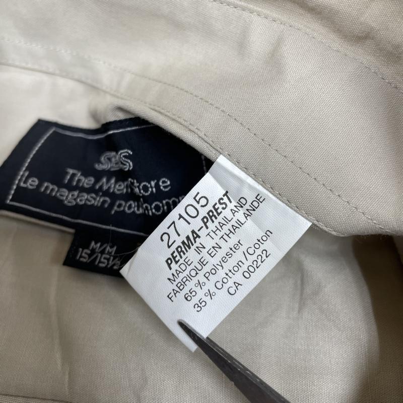 シアーズ SEARS シャツ、ブラウス 長袖 80s ヴィンテージ 長袖 シャツ ブラウス Shirt ロングスリーブ 胸ポケット ボタン タグ付き 無地 M 無地 ベージュ / ベージュ / beige メンズ USED 古着 中古 50141214