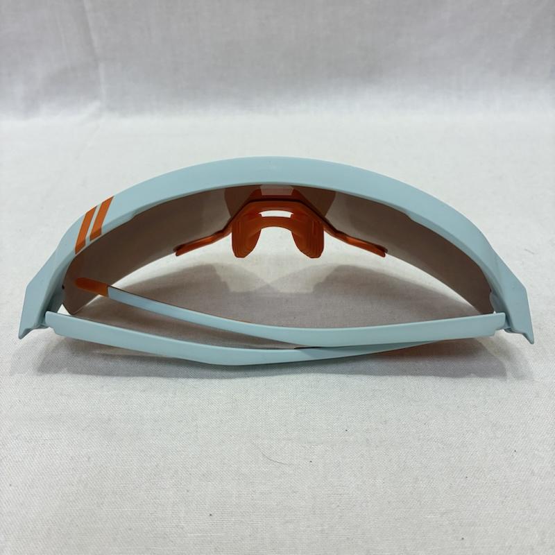 古着 USED めがね・サングラス サングラス (60005-00003)100% ワンハンドレッド S3 Soft Tact Two Tone HiPER Silver Mirror Lens ロゴ、文字 水色 / ライトブルー / X 橙 / オレンジ / orange メンズ USED 古着 中古 50141217
