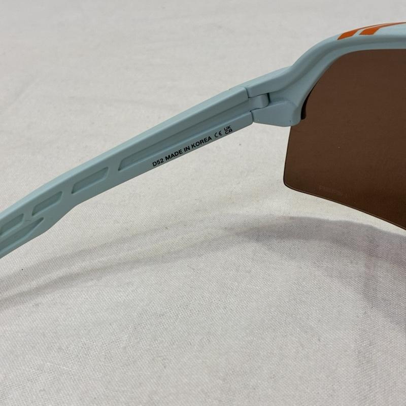 古着 USED めがね・サングラス サングラス (60005-00003)100% ワンハンドレッド S3 Soft Tact Two Tone HiPER Silver Mirror Lens ロゴ、文字 水色 / ライトブルー / X 橙 / オレンジ / orange メンズ USED 古着 中古 50141217